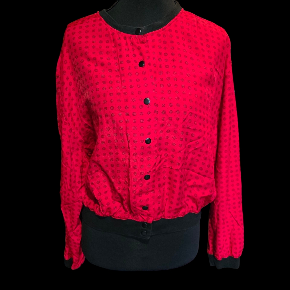 Vintage Esprit Red and Black Patterned Jacket
